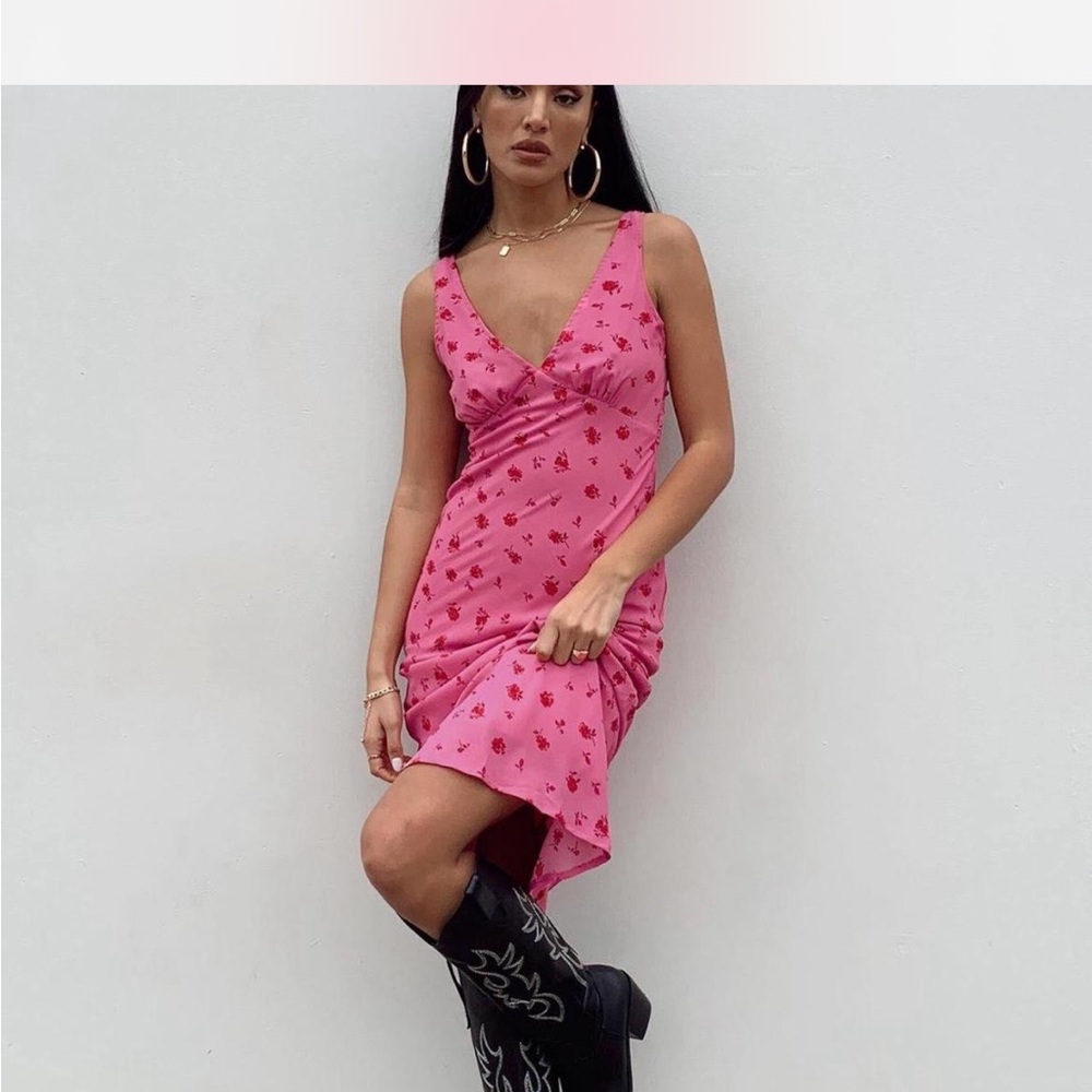 Pink Floral Women's Dress